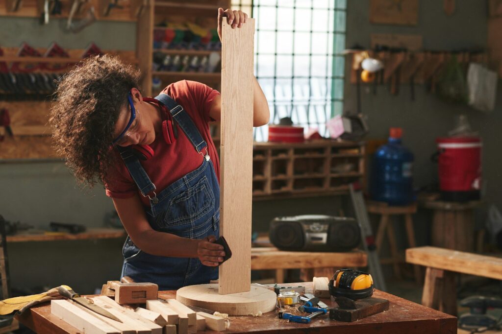 At carpenter workshop