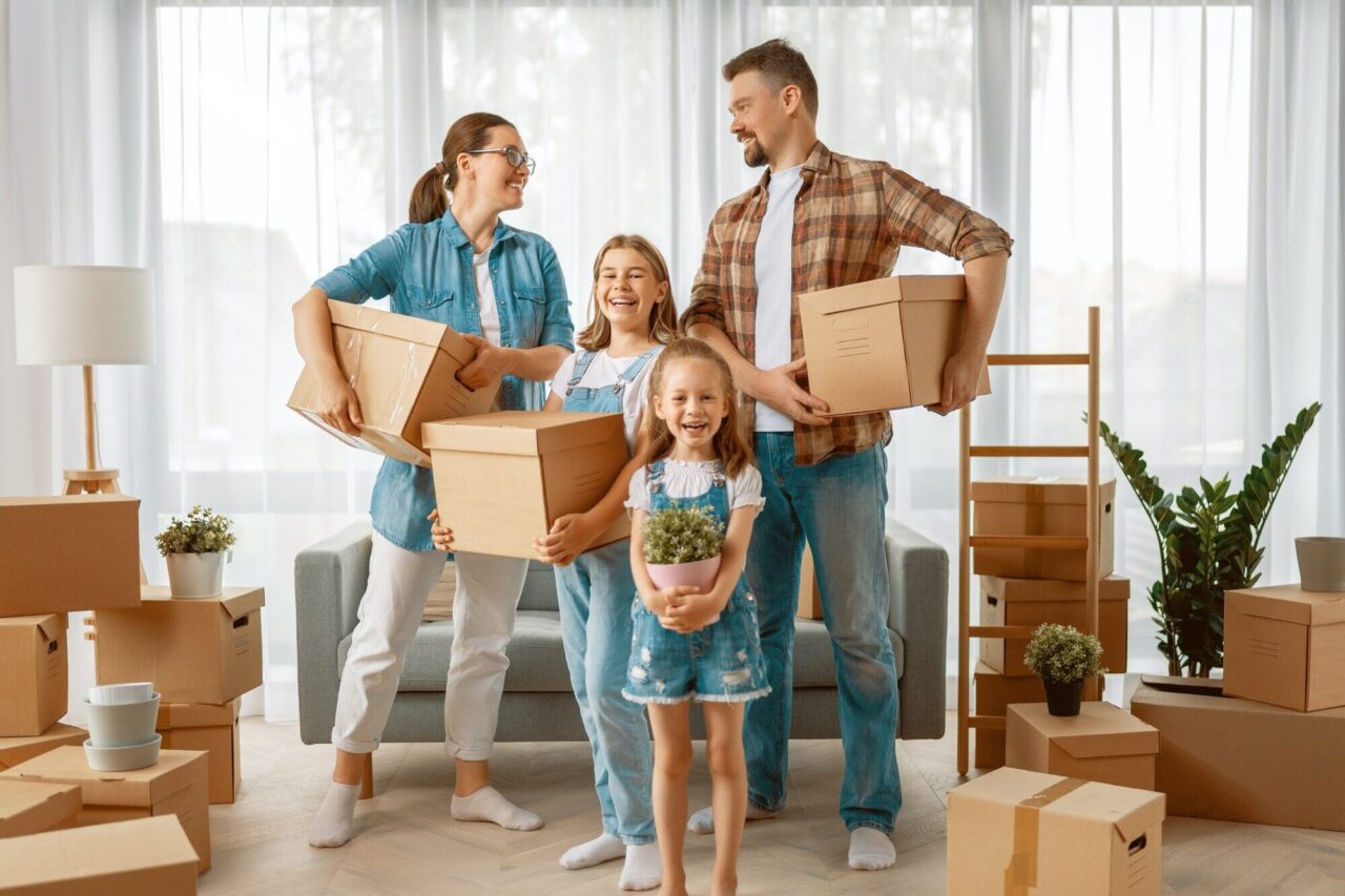 family are moving to new apartment