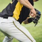 Catcher holding baseball