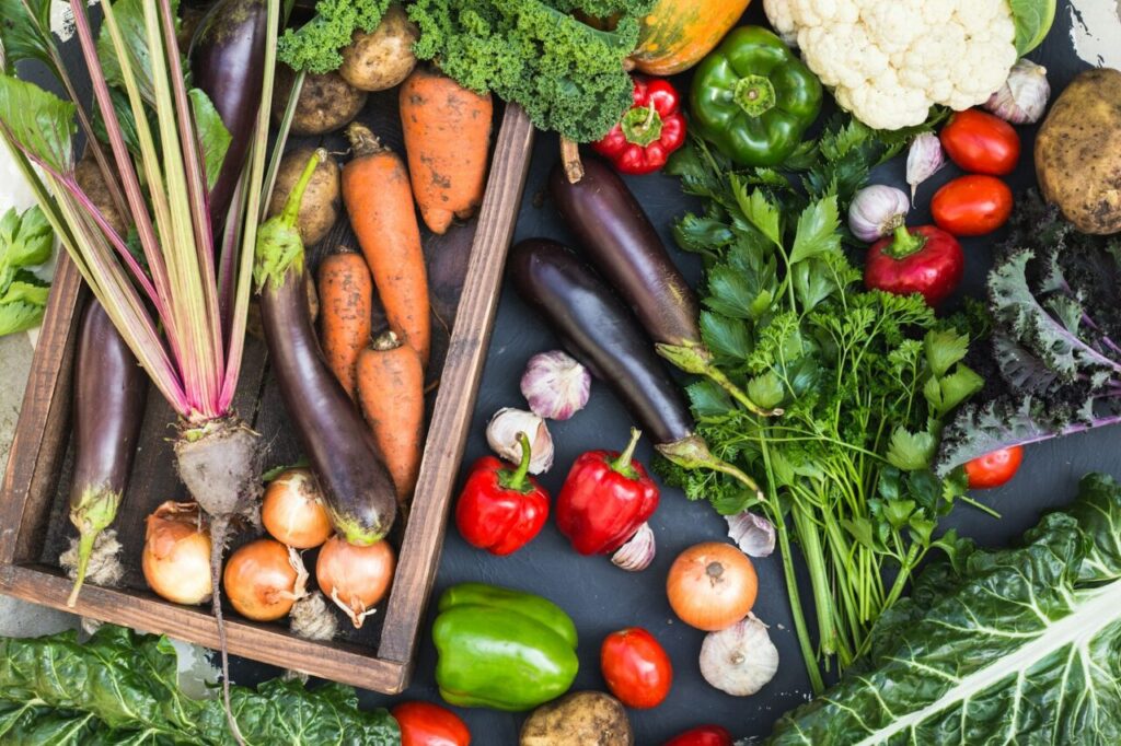Assortment of fresh vegetables. Healthy organic food concept