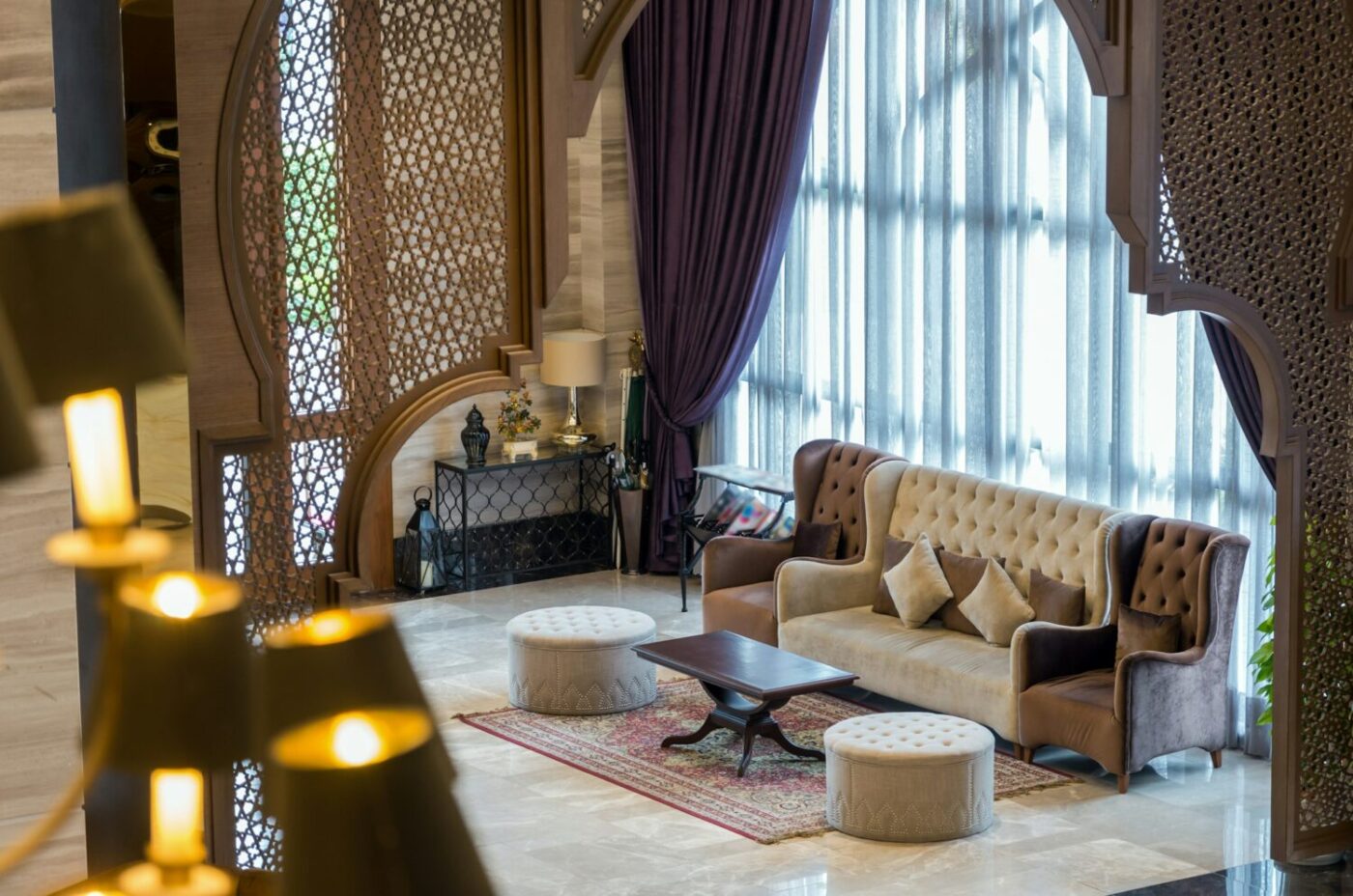 Lobby area of a hotel, office. Interior design concept