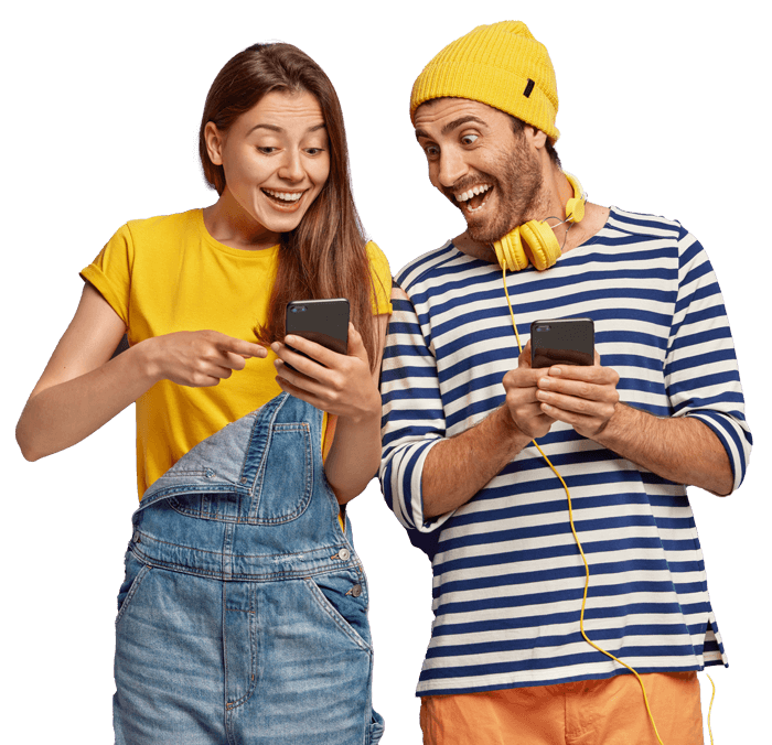 Happy people using PalmPay