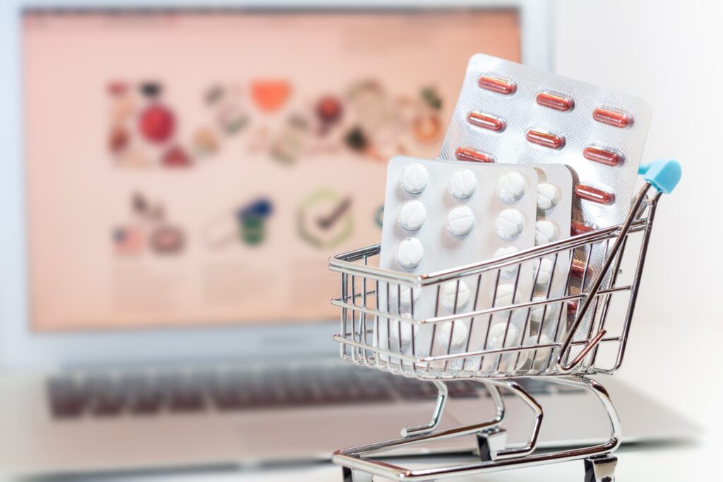 Online medicine Shopping or online pharmacy concept